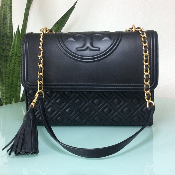 Tory Burch Handbags - Authentic Tory Burch Black Large Fleming Convertible Shoulder Bag Crossbody